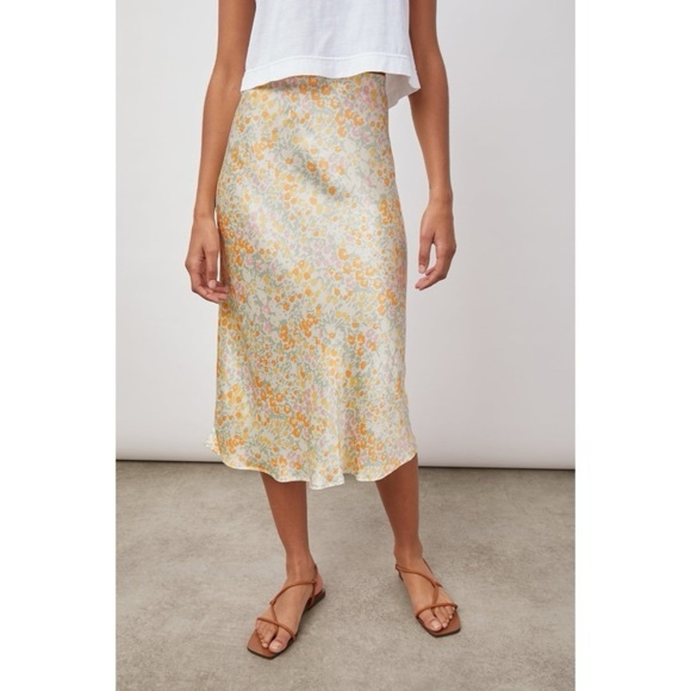Rails Floral Slip Skirt in Yellow and Cream